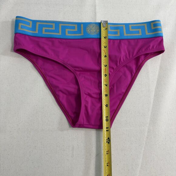 Versace Women's Greca Border Bikini Bottom Swimwear Size 4 Pink - Picture 7 of 10